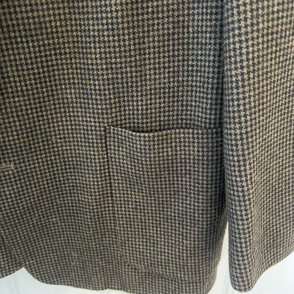 I.N.C. Vintage Houndstooth Olive/ Brown Blazer Sport Coat Retro 90’s 42R Men